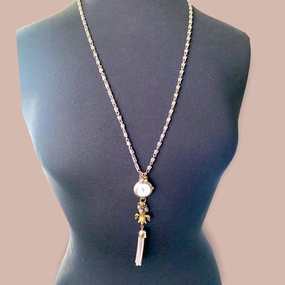 Necklace watch Pendant fleur de Lis tassel - Picture 2 of 12